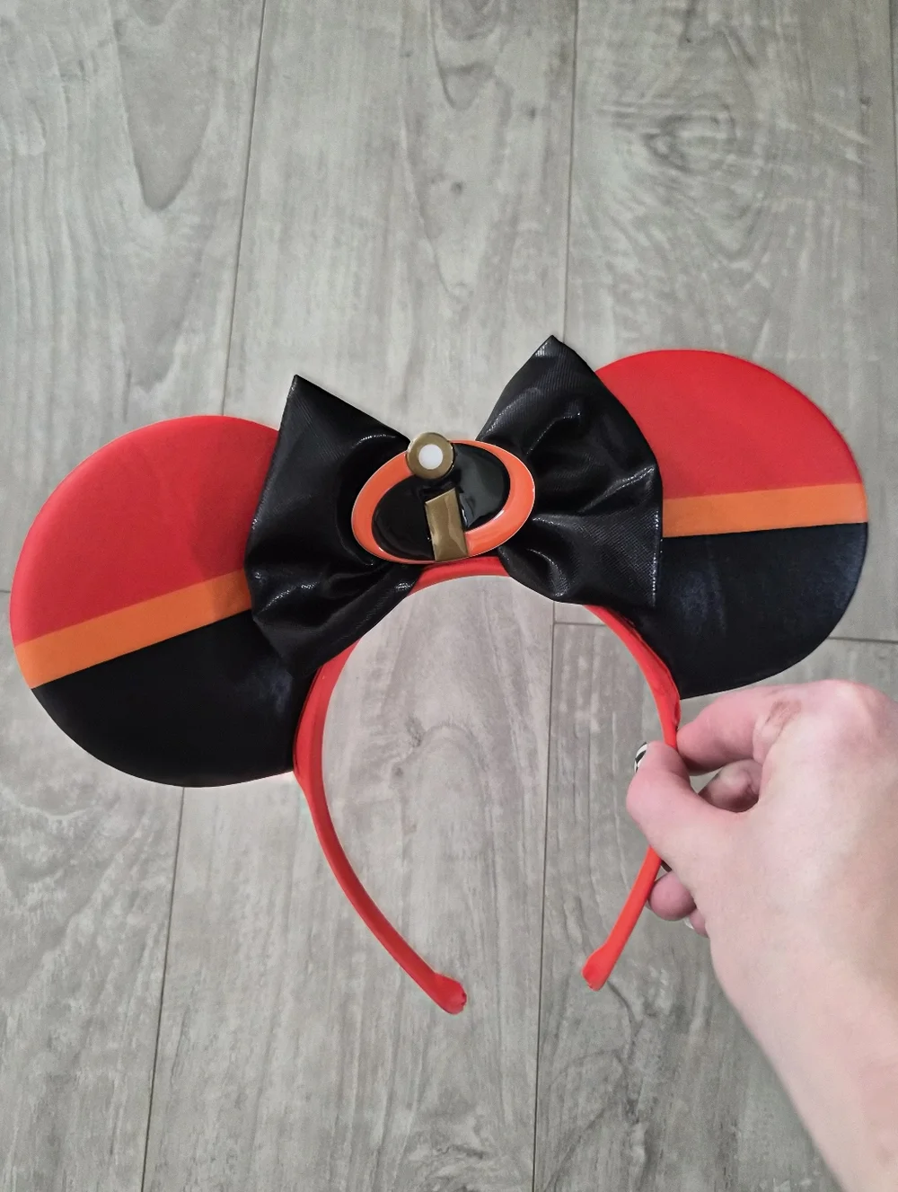 Incredibles Disney Ears Red and Black Superhero Mouse Ear Headband - Picture 2 of 6